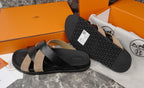 Hermes Kazimir Sandal Suede Black