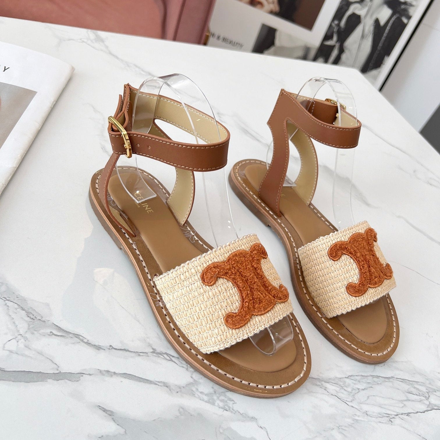 CELINE LYMPIA FLAT STRAP SANDAL