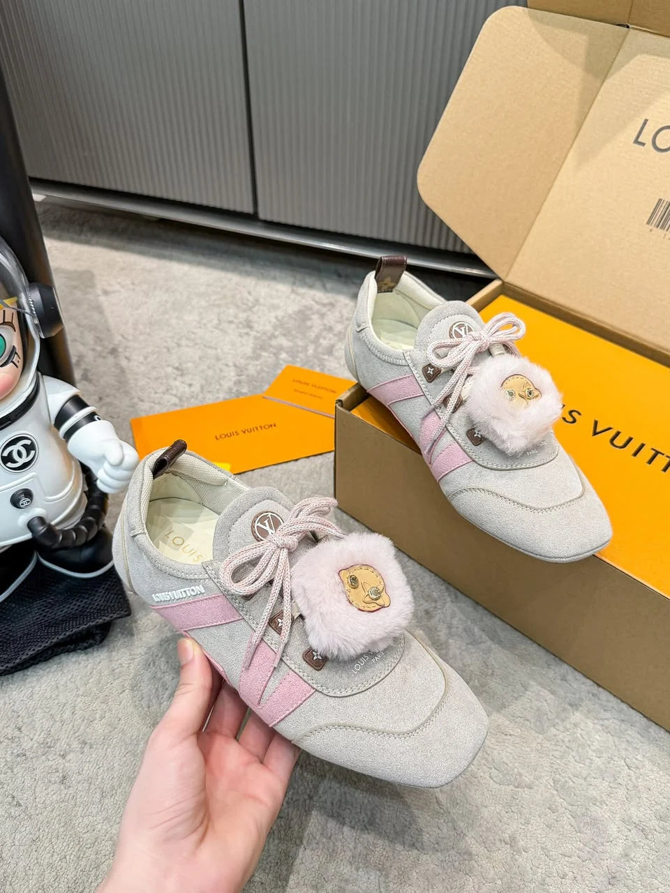 Tênis Louis Vuitton Grey Pink