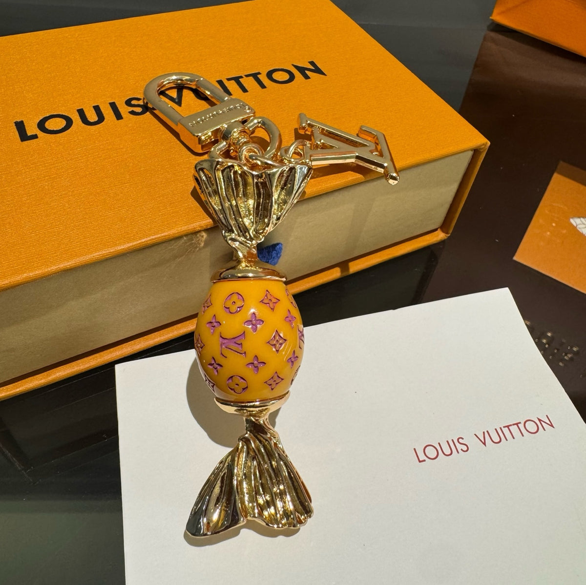 Chaveiro Lv Monogram Sweets Orange