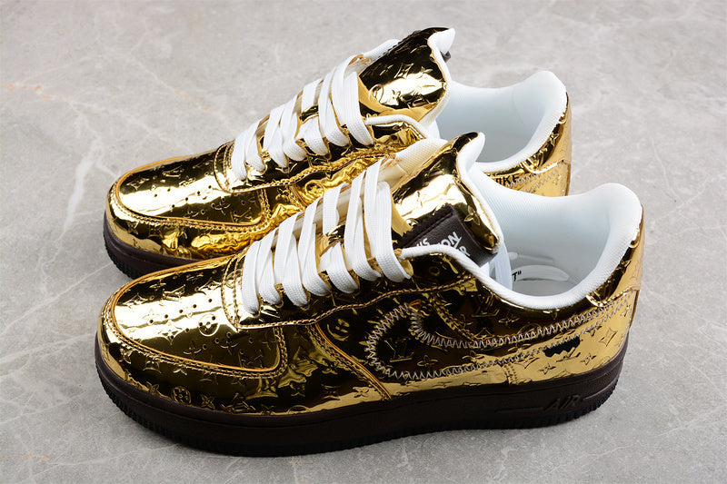 Louis Vuitton x Nike Air Force 1 Low Metallic Gold