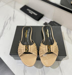 Rasteira Yves Saint Laurent Beige