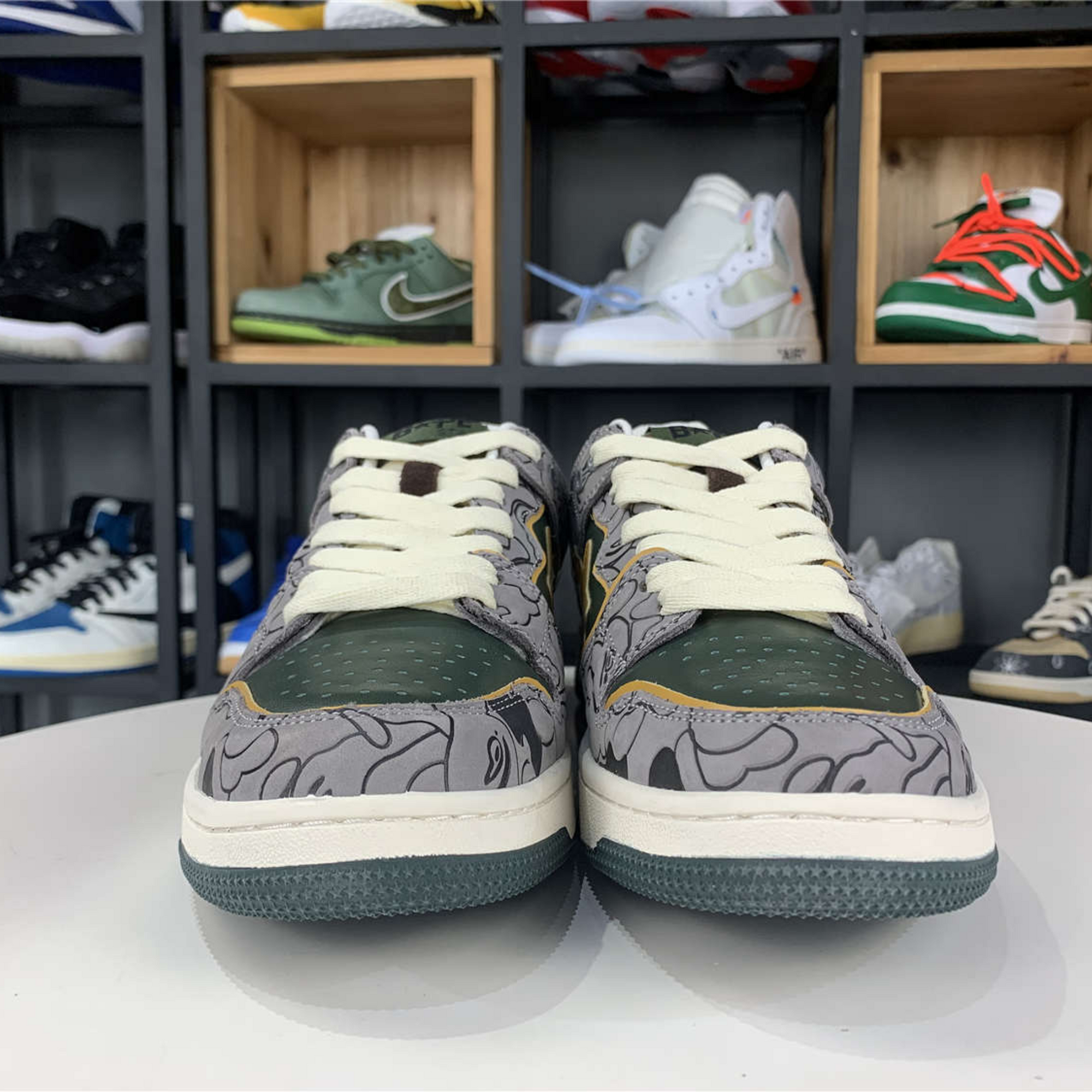 A Bathing Ape Bape SK8 Sta "Grey Mustard Yellow"