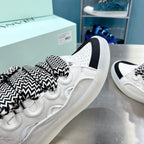 Lanvin Leather Curb Sneaker White