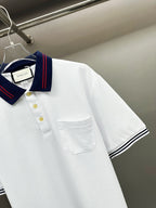Polo Gucci White Gola Red