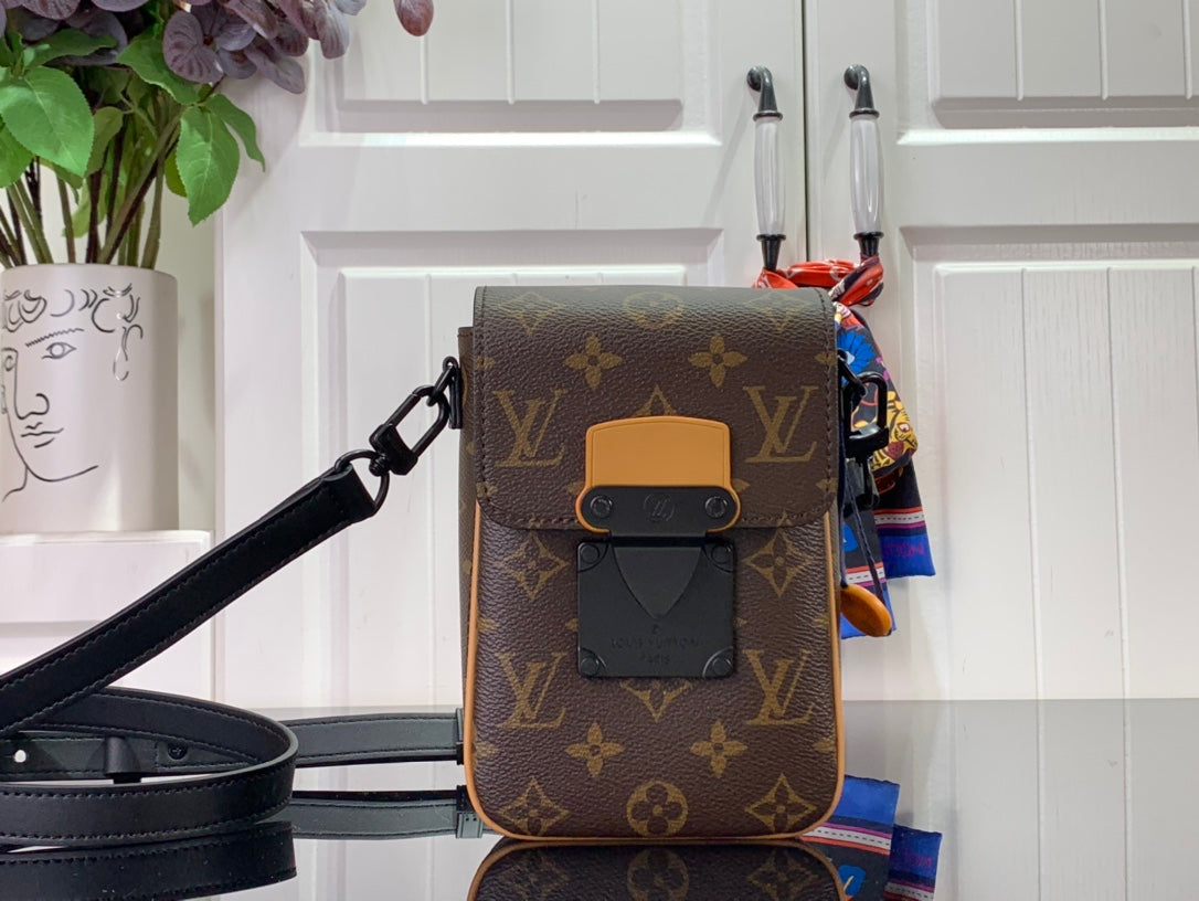 Bag S-lock Vertical Wearable Wallet Monogram Brown