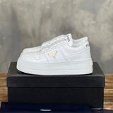 Prada Downtown  Bold  Leather  Sneakers  White