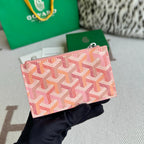 Porta Cartão Goyard Tarjetero Monedero Cremallera Pink
