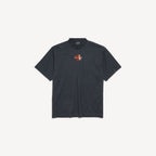Camiseta Balenciaga Back Medium Fit in Preto Desbotado/branco/vermelho