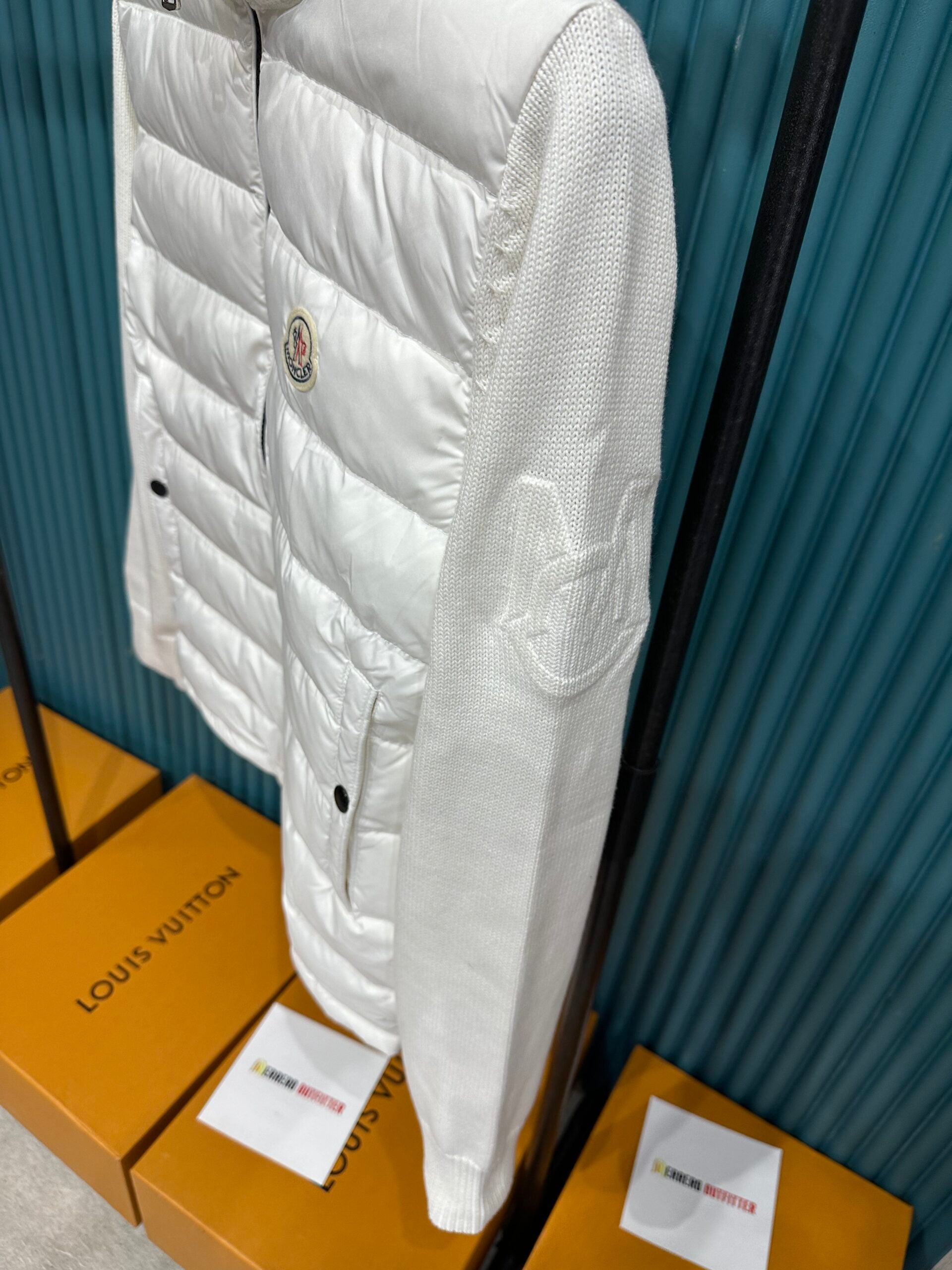 Puffer Cardigan Moncler White