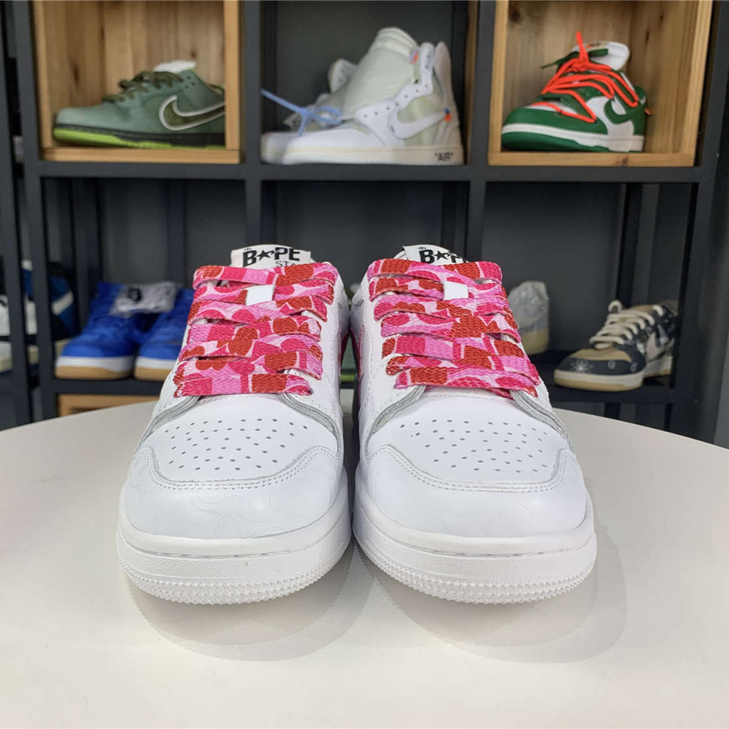 A Bathing Ape Bape Sta Low "White ABC Camo Pink"