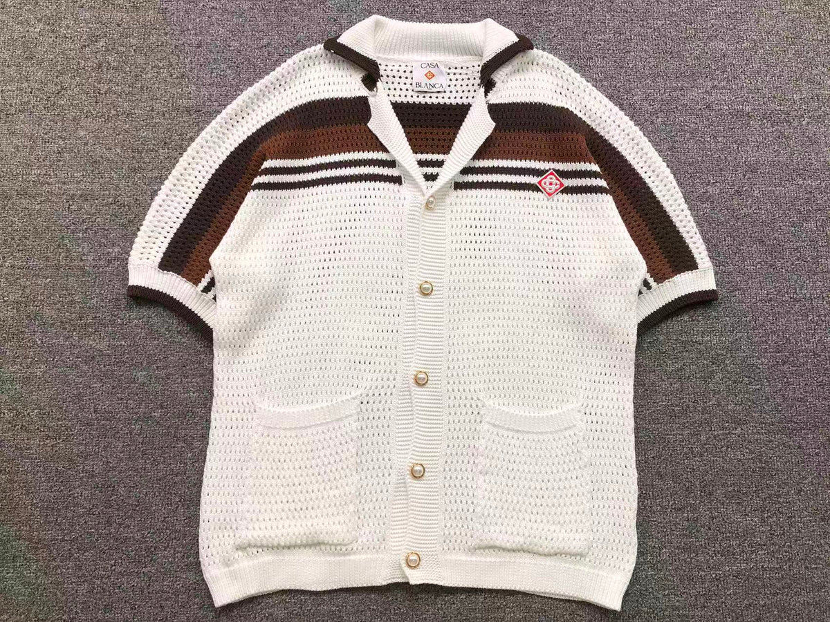 Conjunto CasaBlanca Tennis Stripe de crochê