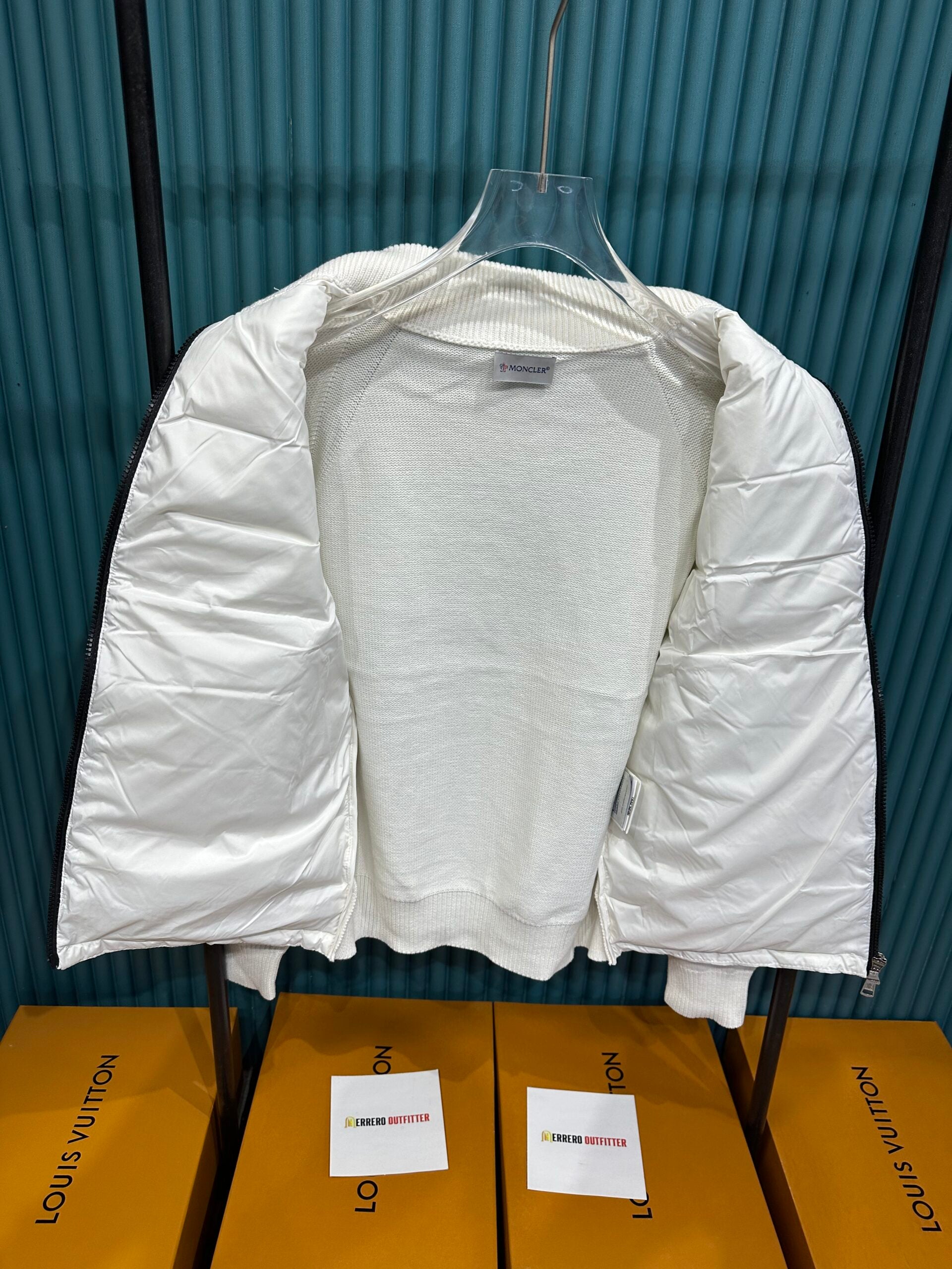 Puffer Cardigan Moncler White