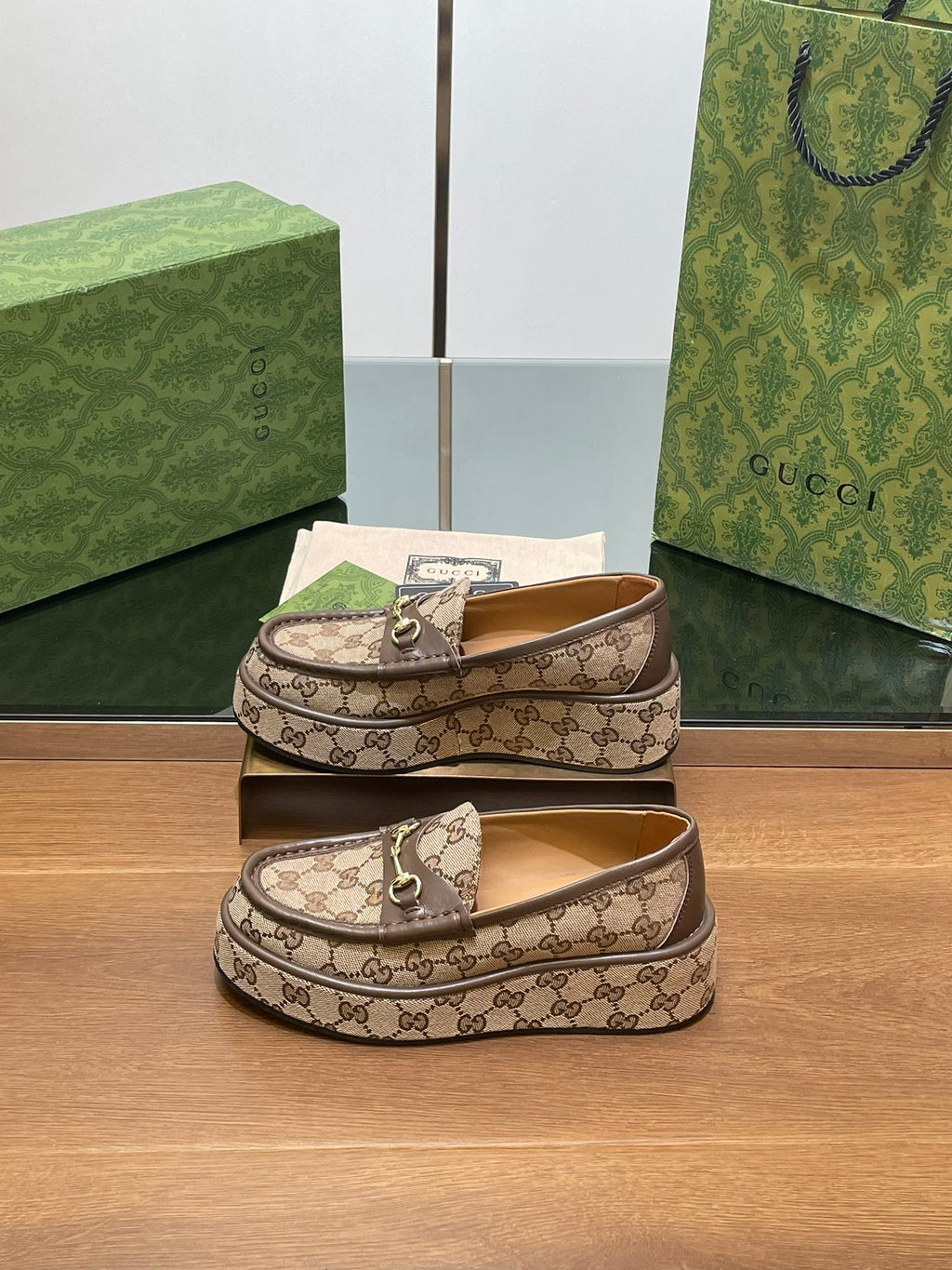 Gucci Loafers GG Brown