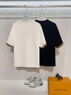 Camiseta Burberry Black Logo Black White Xadrez