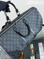 Bolsa Louis Vuitton Monogram Eclipse Keepall Silver Hardware