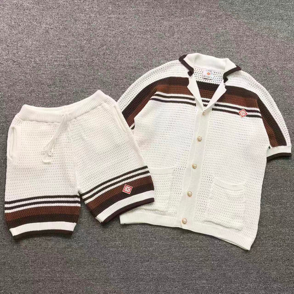 Conjunto CasaBlanca Tennis Stripe de crochê