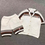 Conjunto CasaBlanca Tennis Stripe de crochê