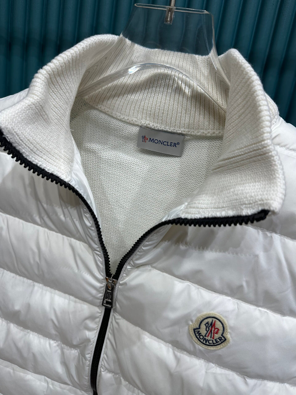 Puffer Cardigan Moncler White