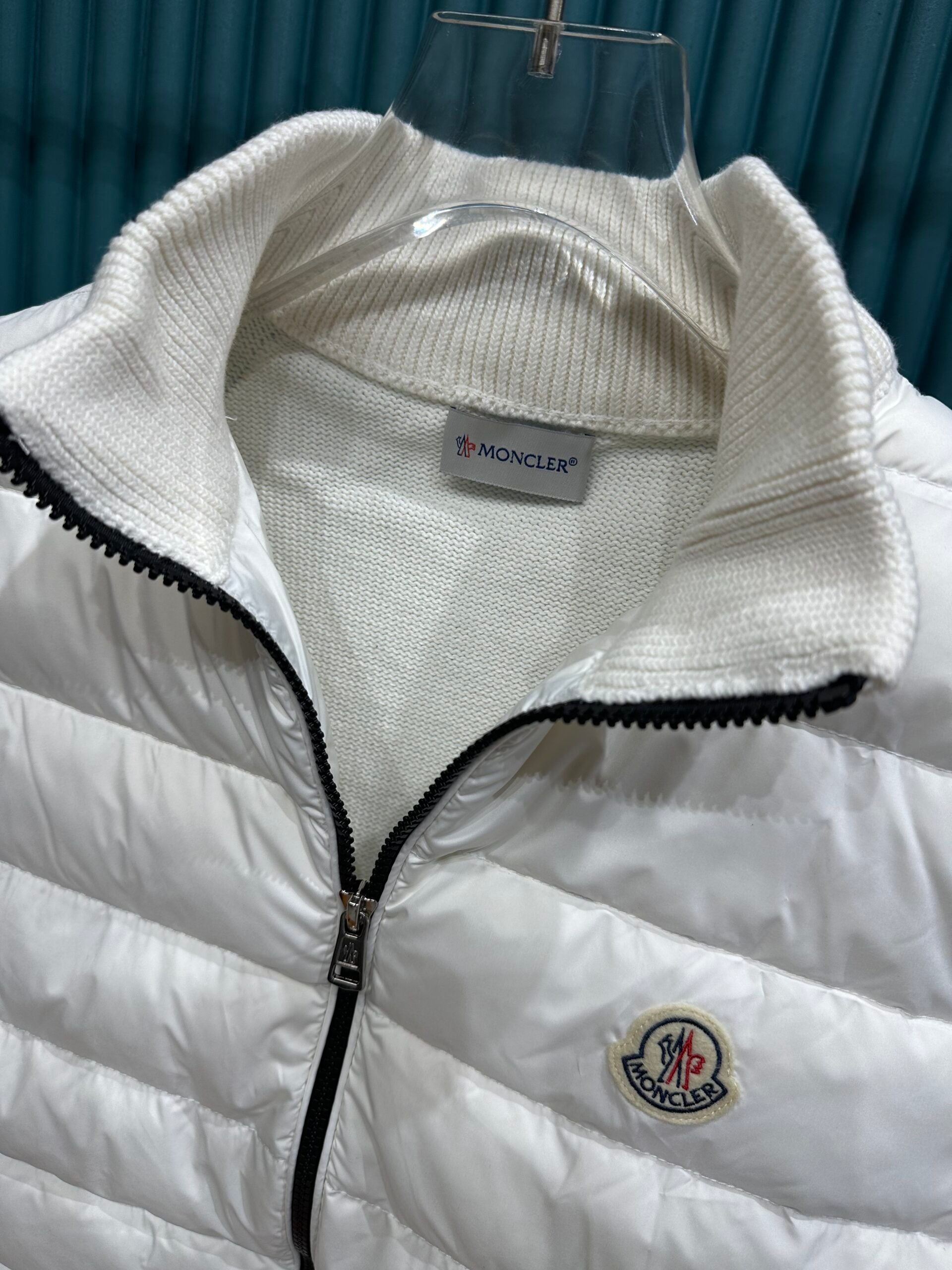 Puffer Cardigan Moncler White