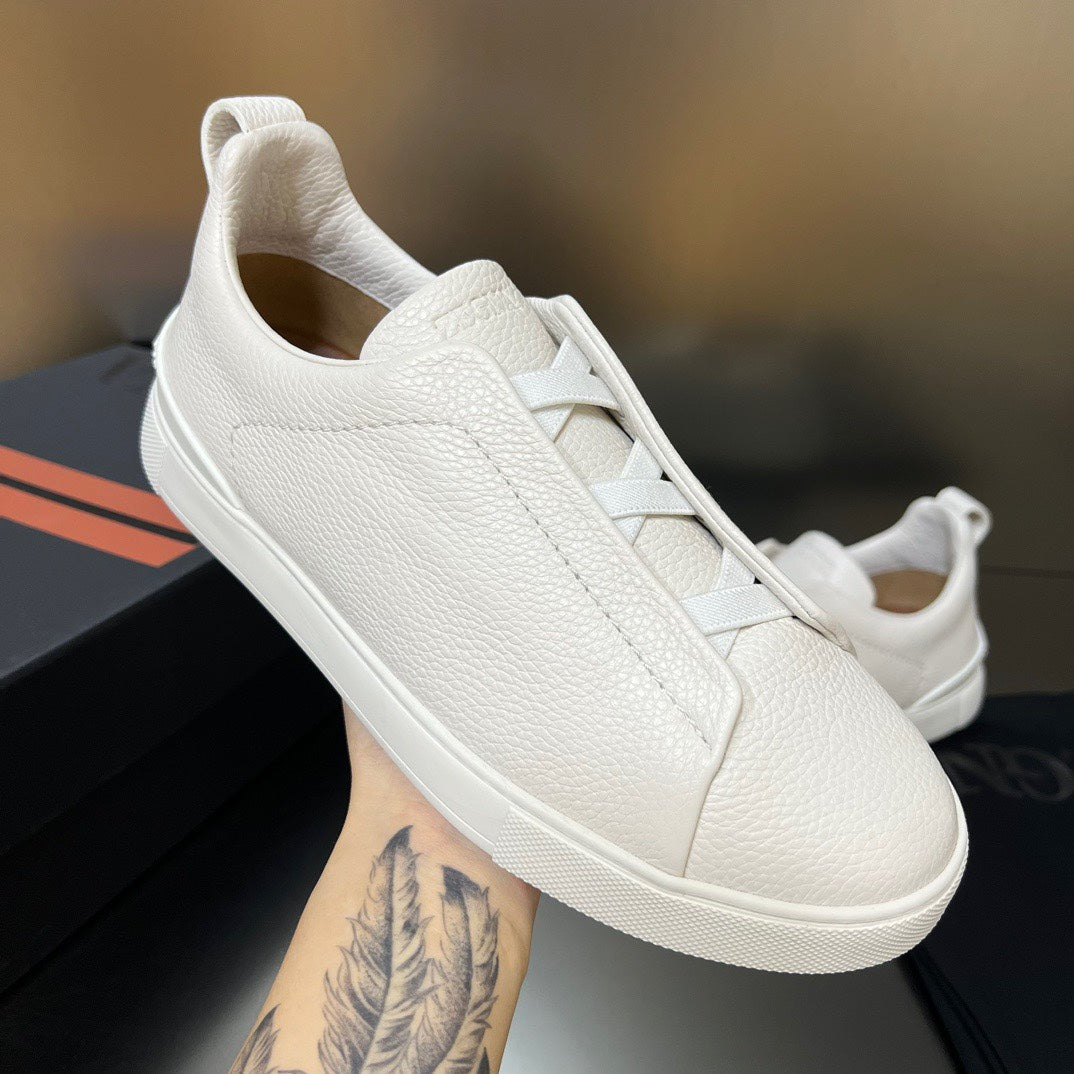 ZEGNA Triple Stitch Sneakers All White (Pronta Entrega)Tamanho 43