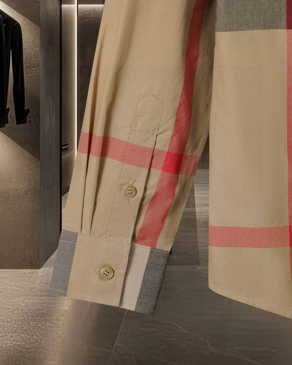 Camiseta Burberry Slim Fit Check Cotton Shirt Beige (Pronta Entrega) Tamanho G