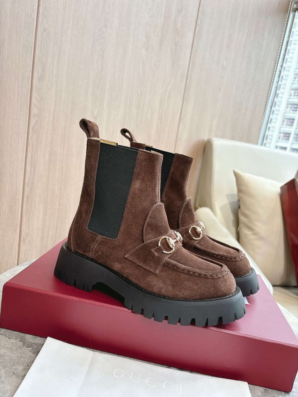 Bota Gucci Horsebit com plataforma