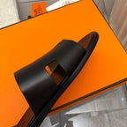 Hermes Izmir Sandal Noir Smooth Calfskin Leather