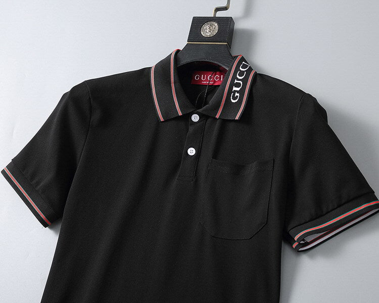 Polo Gucci Black Listra Red Logo Gola (Pronta Entrega) Tamanho G e GG