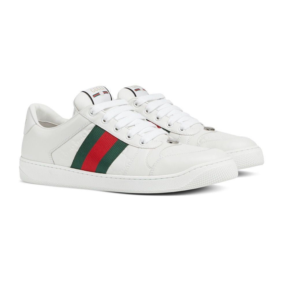 Gucci Screener White Leather Sneakers (Pronta Entrega) Tamanho 41
