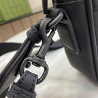 Bag Gucci GG Rubber Effect Crossbody Bag Black