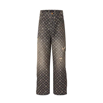 Calça Louis Vuitton Monogram Jeans Cinza