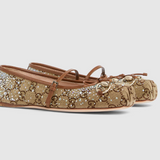 Sandália Gucci GG crystal Horsebit ballet flat
