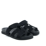 Hermes Chypre Black  Suede Flat Sandal