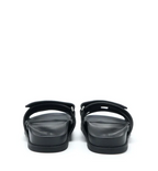 Hermes Chypre Black  Suede Flat Sandal