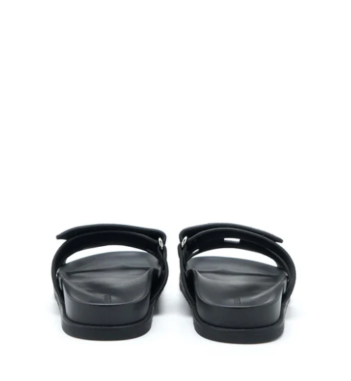 Hermes Chypre Black  Suede Flat Sandal