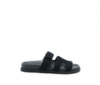 Hermes Chypre Black  Suede Flat Sandal