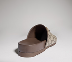 Mule Gucci Beige and ebony GG Supreme canvas