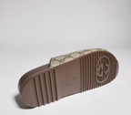 Mule Gucci Beige and ebony GG Supreme canvas