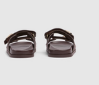 Chinelo Gucci Slipper Double GG Dark brown GG canvas