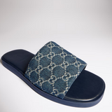 Chinelo Gucci Slipper  Dark blue GG denim