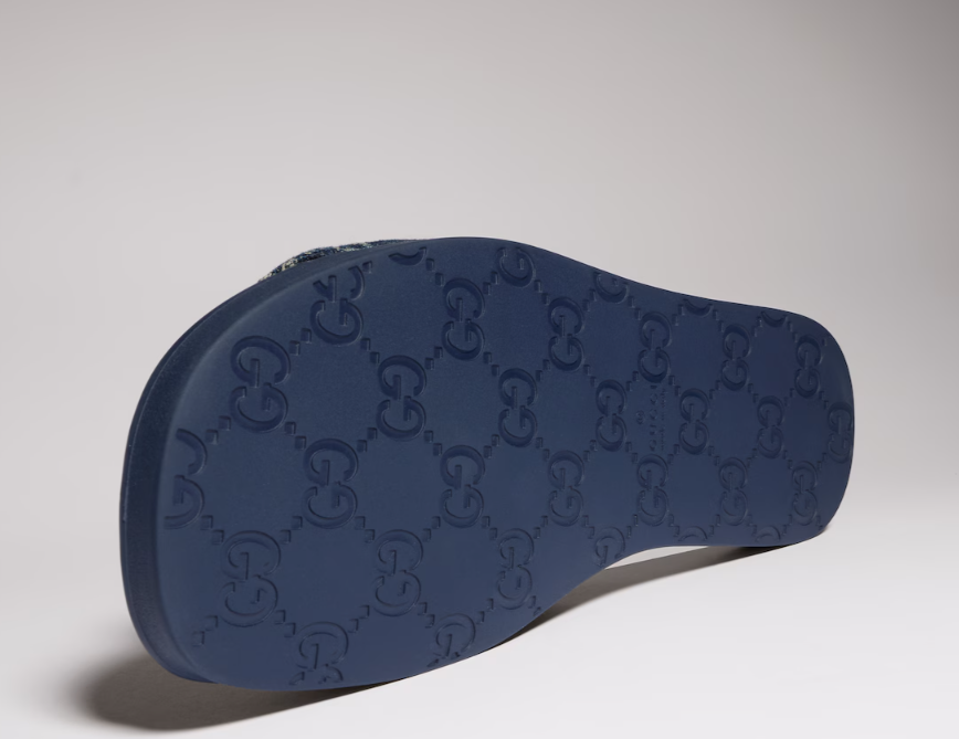 Chinelo Gucci Slipper  Dark blue GG denim