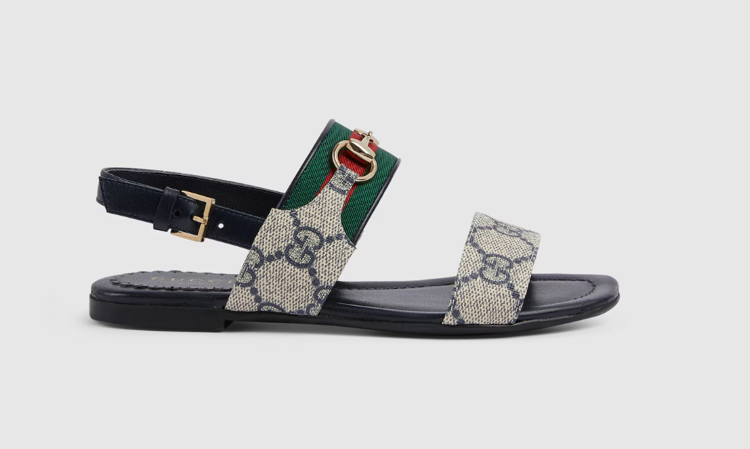 Sandália Gucci Slipper  Beige and blue GG Supreme