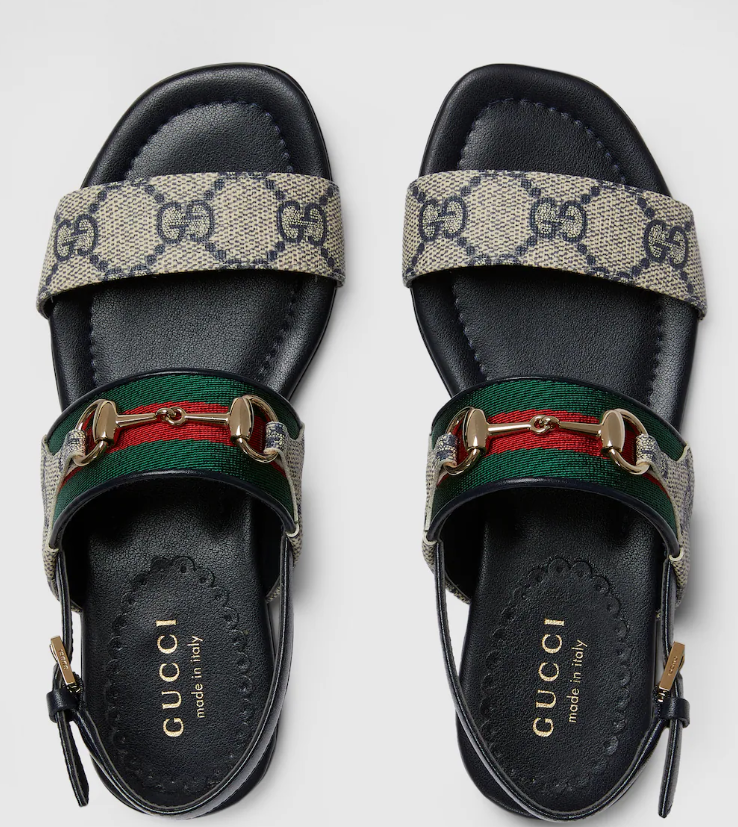 Sandália Gucci Slipper  Beige and blue GG Supreme