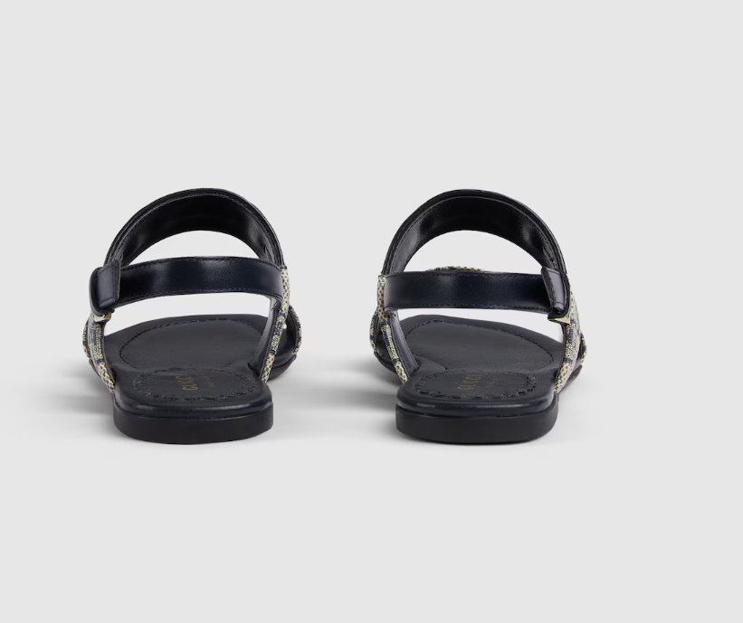 Sandália Gucci Slipper  Beige and blue GG Supreme