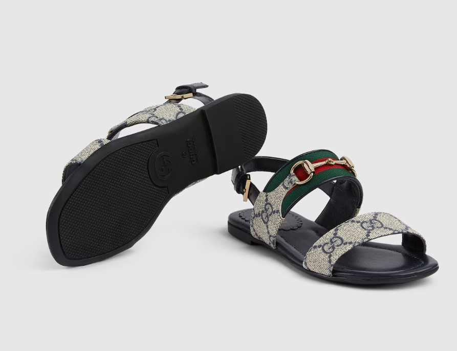 Sandália Gucci Slipper  Beige and blue GG Supreme