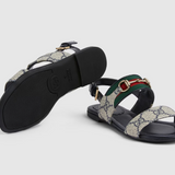 Sandália Gucci Slipper  Beige and blue GG Supreme