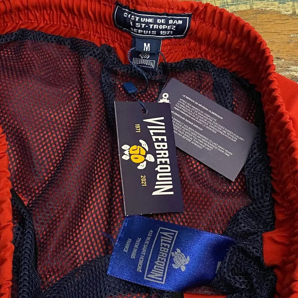 Tam P e G | Short Vilebrequin Acqua Print Vermelho 003 (Pronta Entrega)