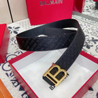 Cinto Balmain B Reversible Belt 38mm Piel Negra
