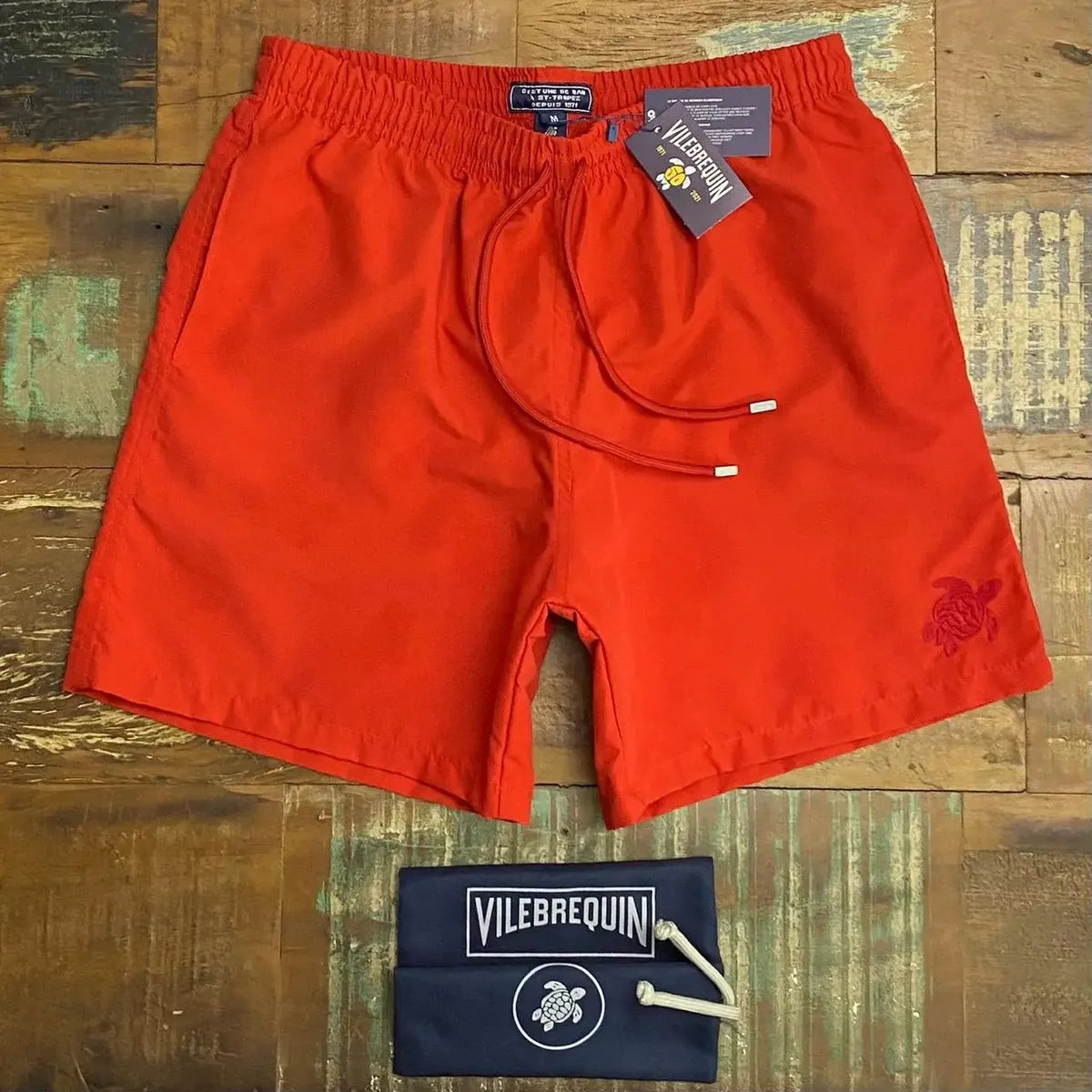 Tam P e G | Short Vilebrequin Acqua Print Vermelho 003 (Pronta Entrega)